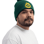 Gorro Fire Gods Gods Beard Cult vista lateral bordado verde