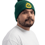 Gorro Fire Gods Gods Beard Cult vista lateral bordado verde