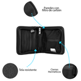 Especificaciones técnicas de billetera OZeta materiales y características