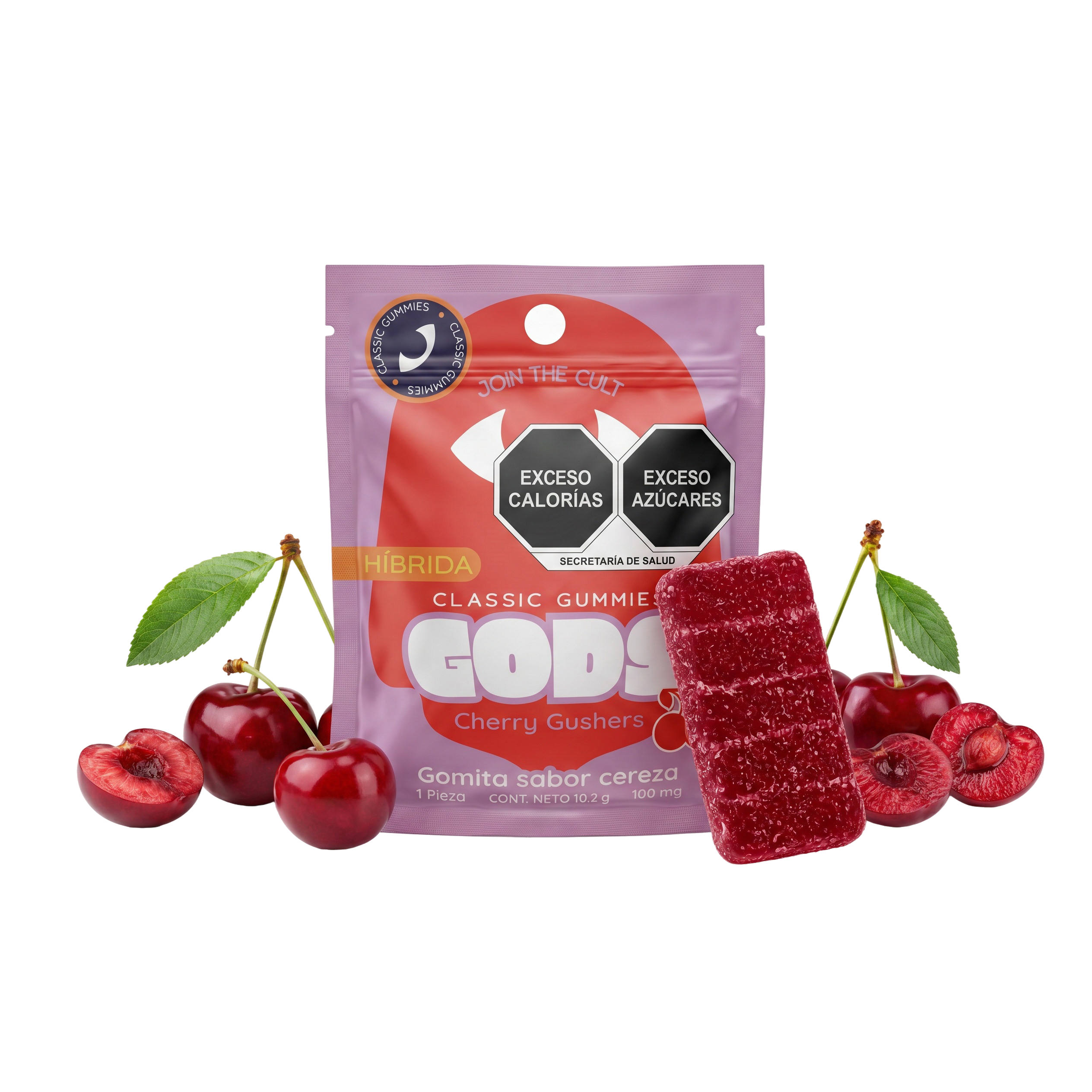 Gomitas Cherry Gushers D9+HHC 100 mg — 1 pieza — GODS Classic
