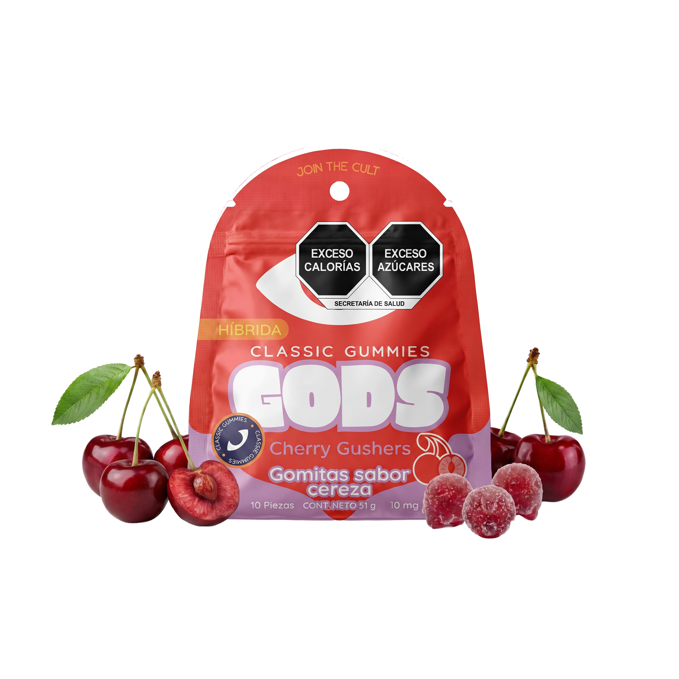 Gomitas Cherry Gushers D9+HHC 10 mg — 10 piezas — GODS Classic