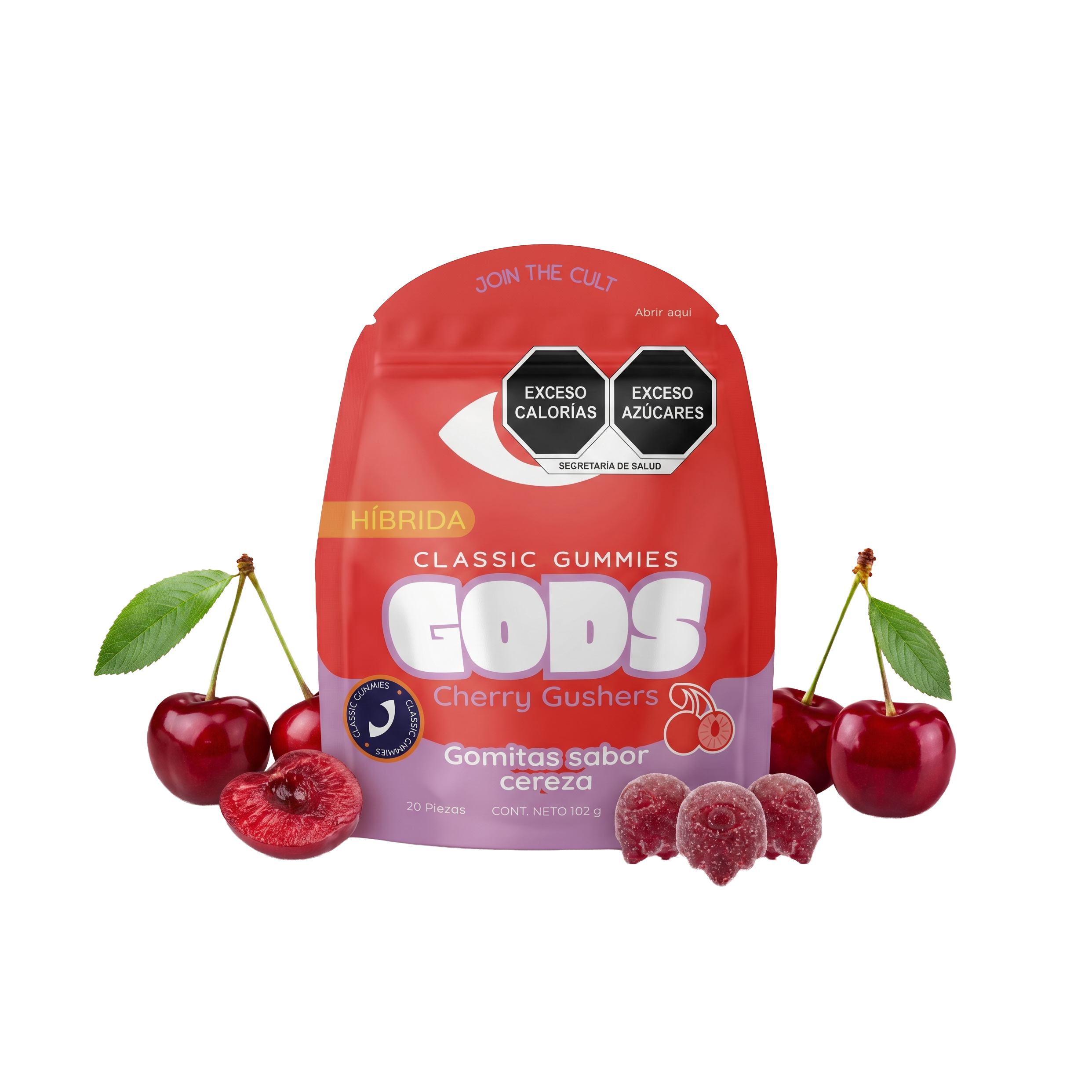 Gomitas Cherry Gushers D9+HHC 10 mg — 20 piezas — GODS Classic