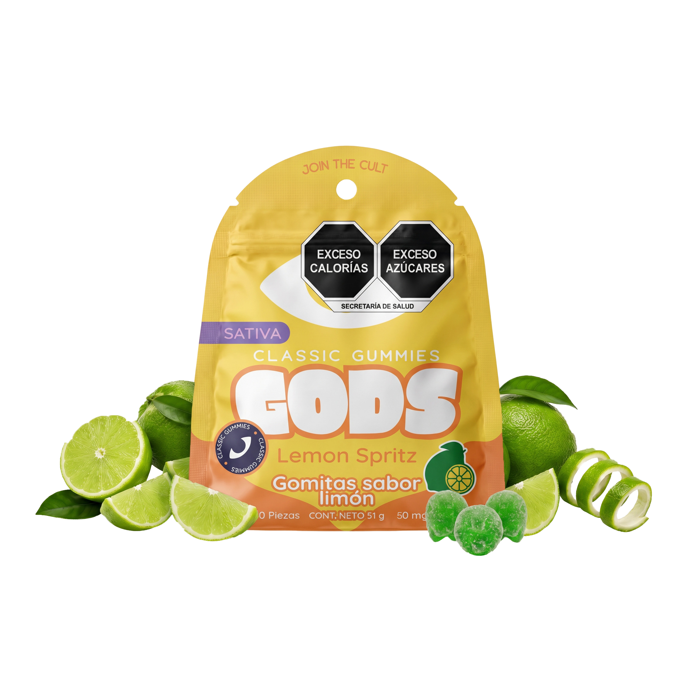 Gomitas Lemon Spritz D9+HHC 50 mg — 10 piezas — GODS Classic