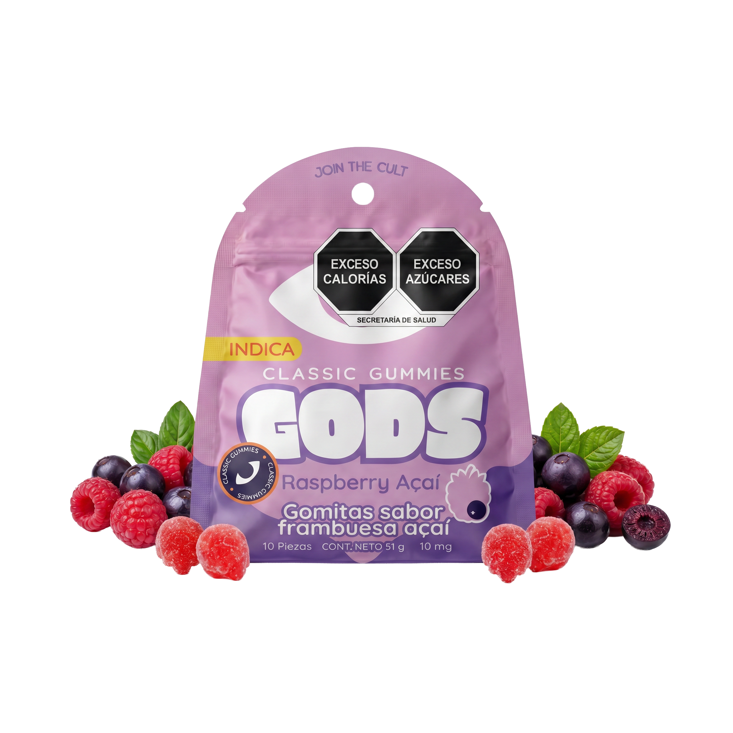 Gomitas Raspberry D9+HHC 10 mg — 10 piezas — GODS Classic