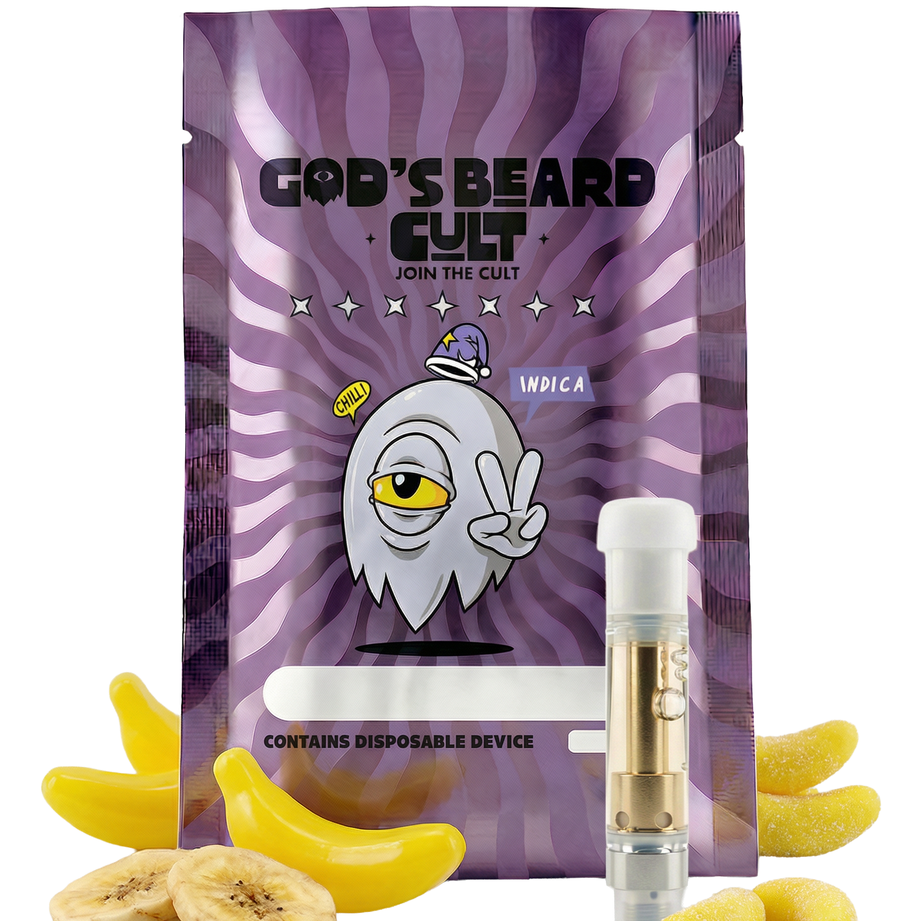 Gods Beard Cult | Cartucho 1mL | HHC + Live Resin + THCP | Pluma de Wax