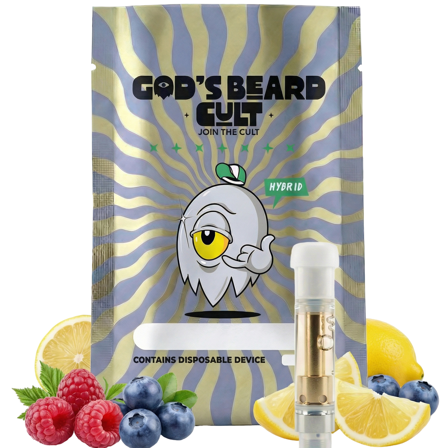 Gods Beard Cult | Cartucho 1mL | HHC + Live Resin + THCP | Pluma de Wax