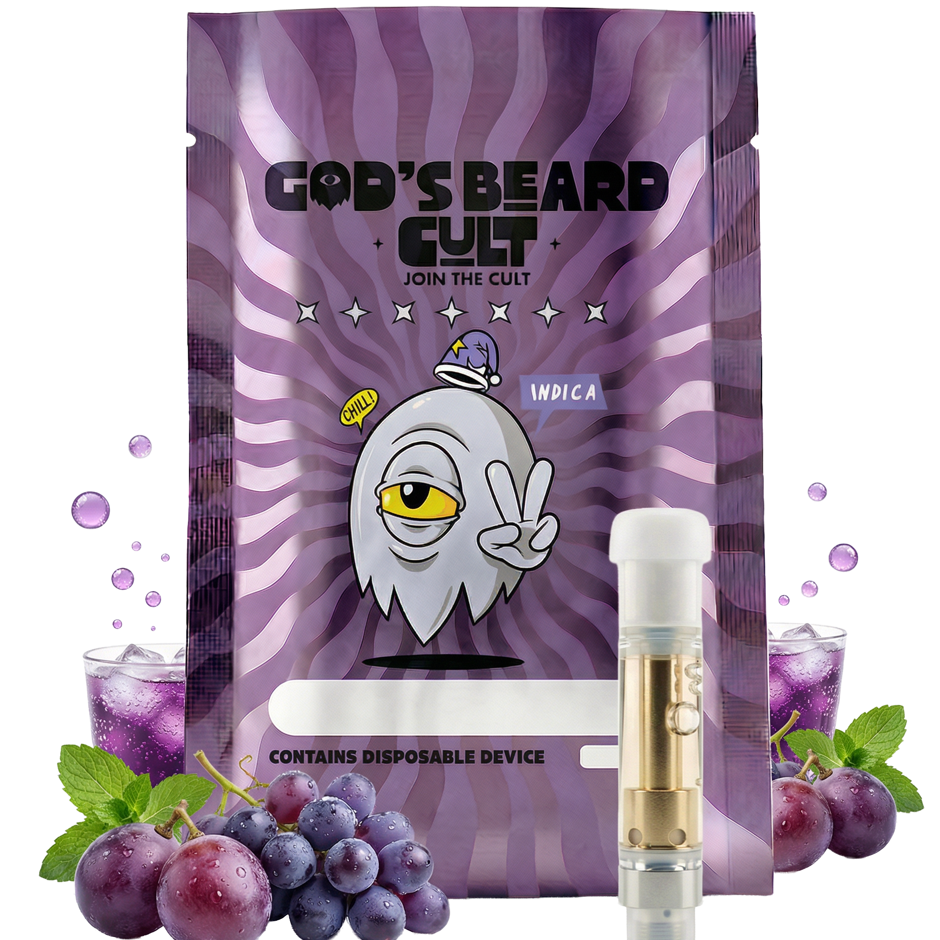 Gods Beard Cult | Cartucho 1mL | HHC + Live Resin + THCP | Pluma de Wax