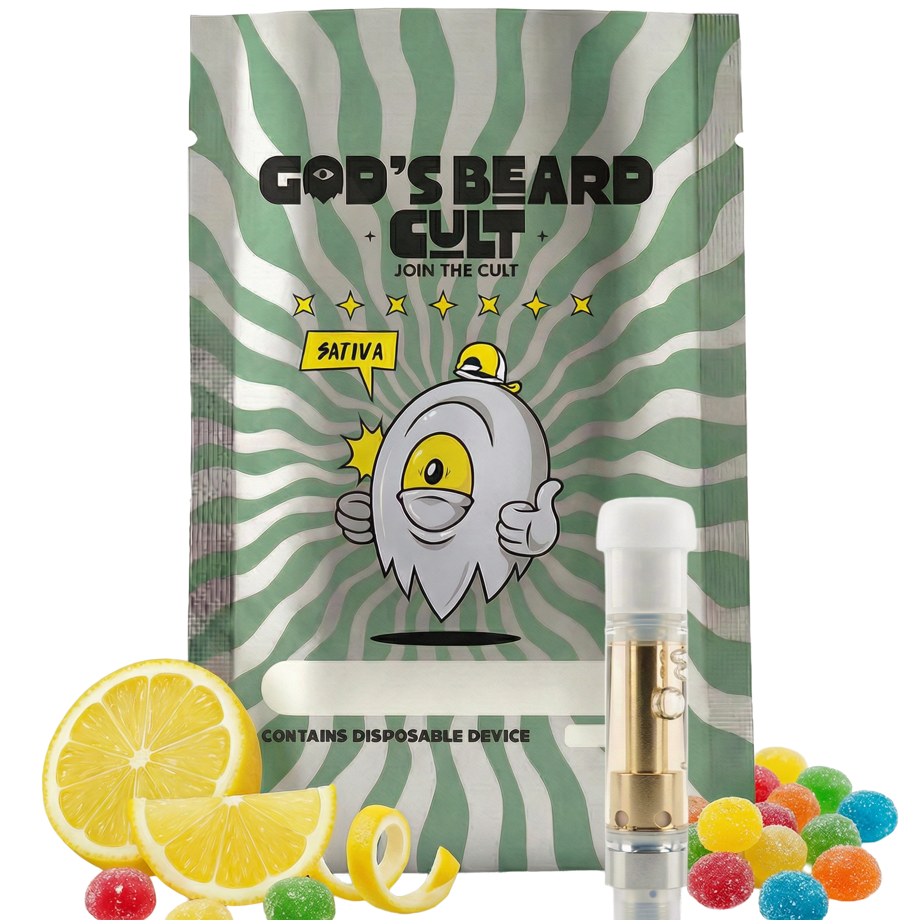 Gods Beard Cult | Cartucho 1mL | HHC + Live Resin + THCP | Pluma de Wax