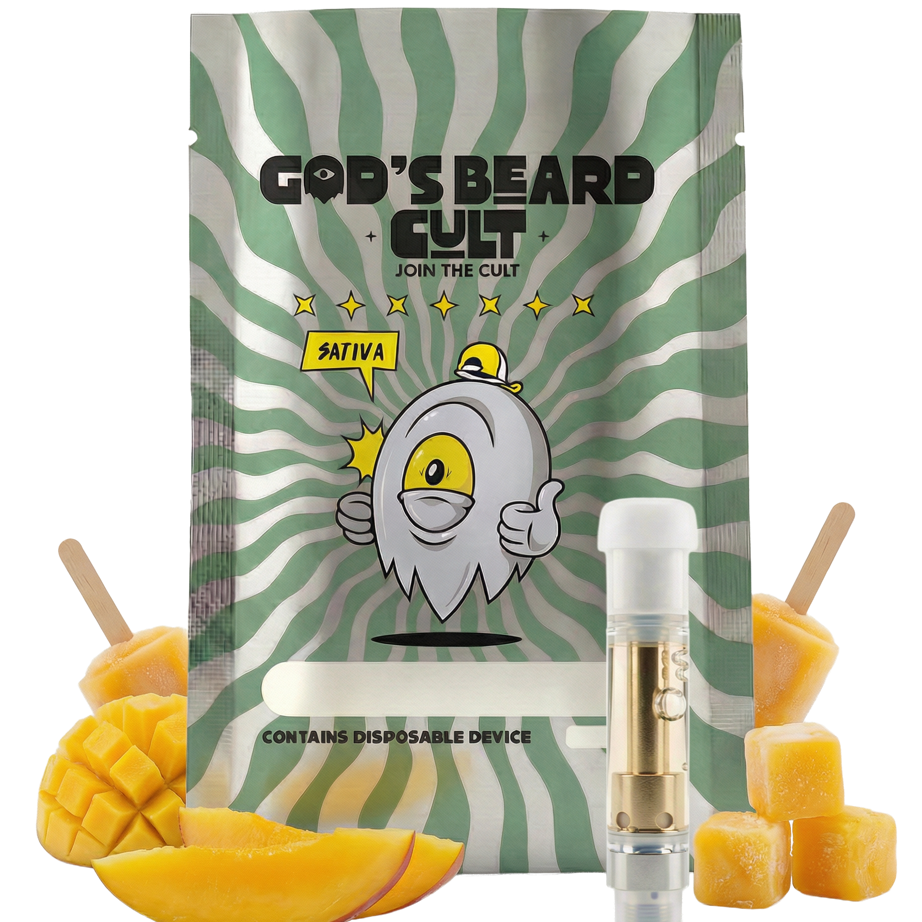 Gods Beard Cult | Cartucho 1mL | HHC + Live Resin + THCP | Pluma de Wax