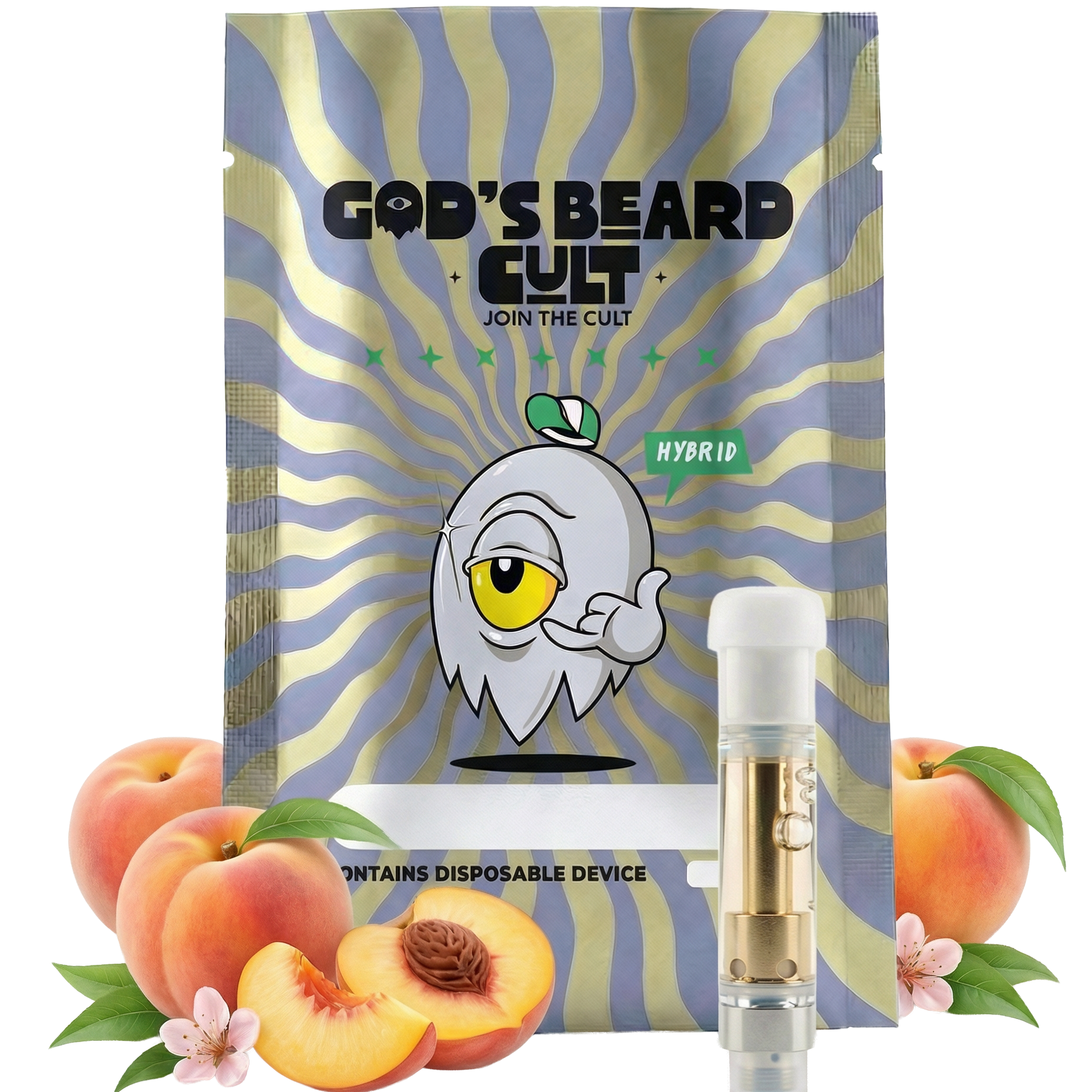 Gods Beard Cult | Cartucho 1mL | HHC + Live Resin + THCP | Pluma de Wax