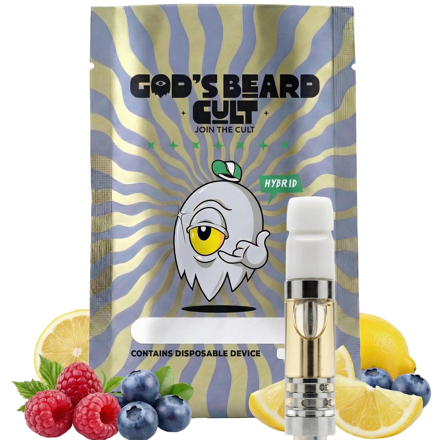 Cartucho 2 mL Blue Widow Híbrida – pluma de wax HHC + THCP Gods Beard Cult