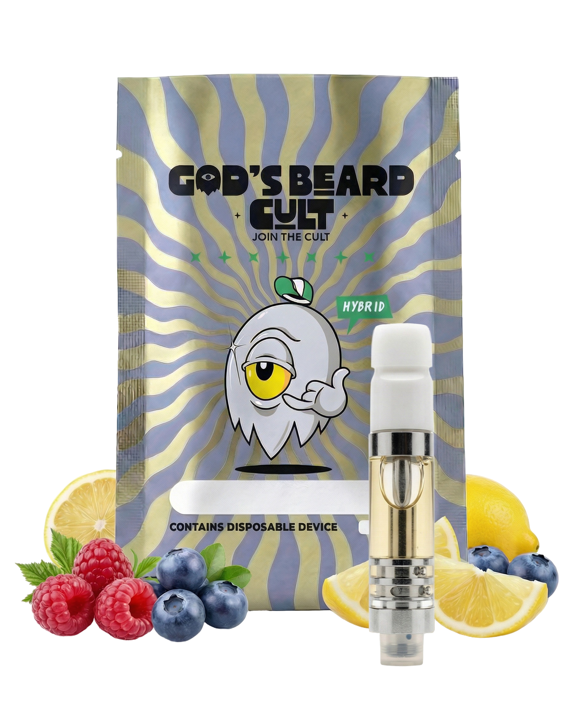 Cartucho 2 mL Blue Widow Híbrida – pluma de wax HHC + THCP Gods Beard Cult