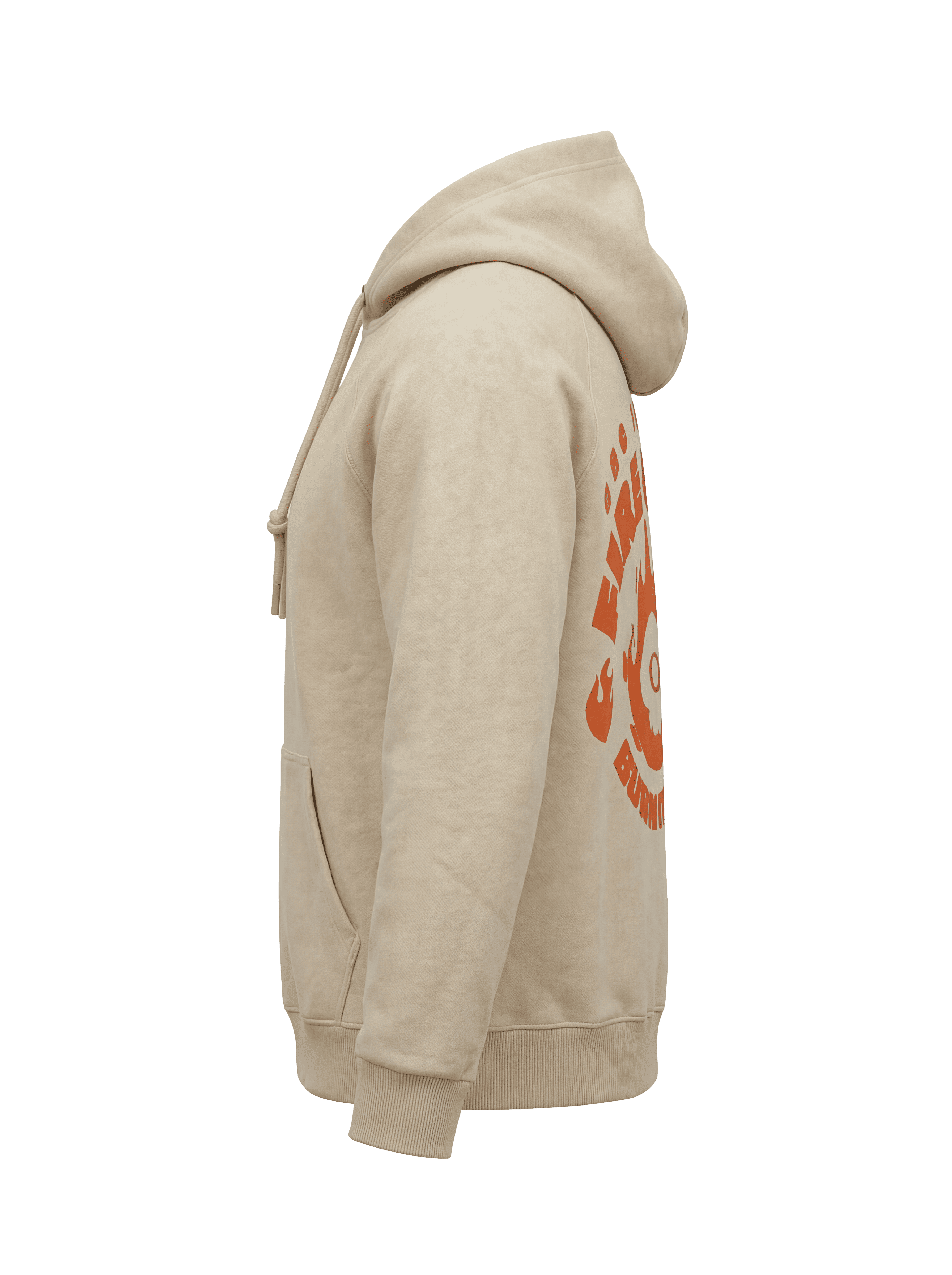 Manga y puño sudadera beige Gods Beard Cult Fire Gods detalle costura