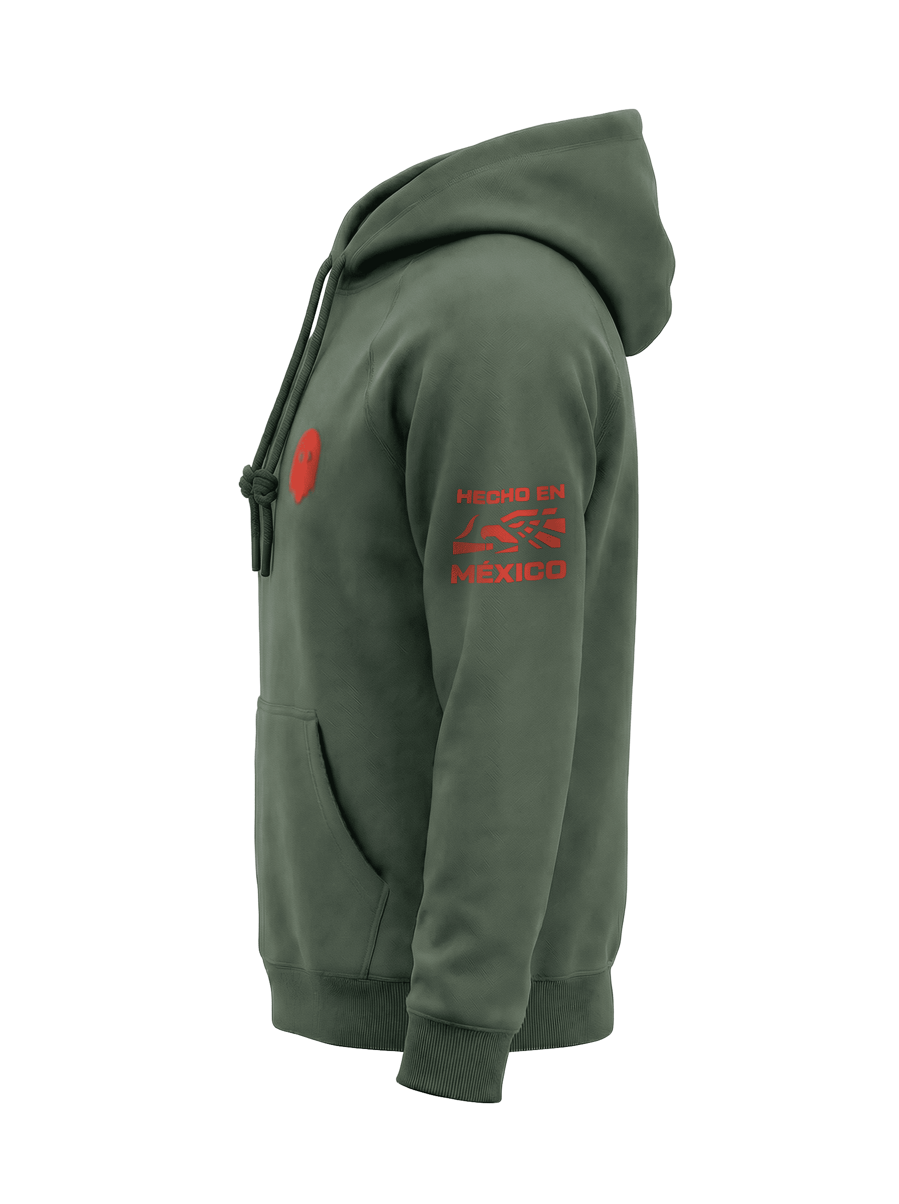 Etiqueta interior hoodie hecha en México Gods Beard Cult — marca y composición textil
