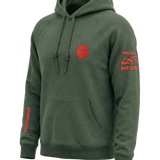 Manga y puño hoodie ¿Cómo Chingados No? — detalle tela y bordado GBC