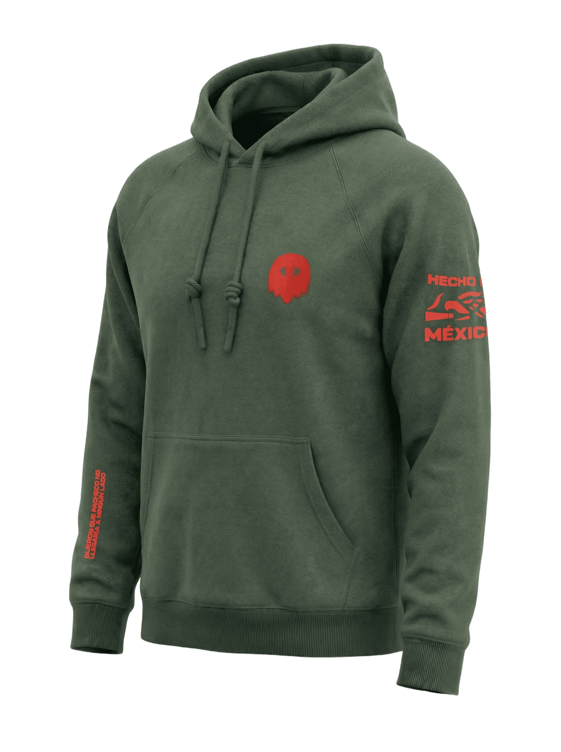 Manga y puño hoodie ¿Cómo Chingados No? — detalle tela y bordado GBC