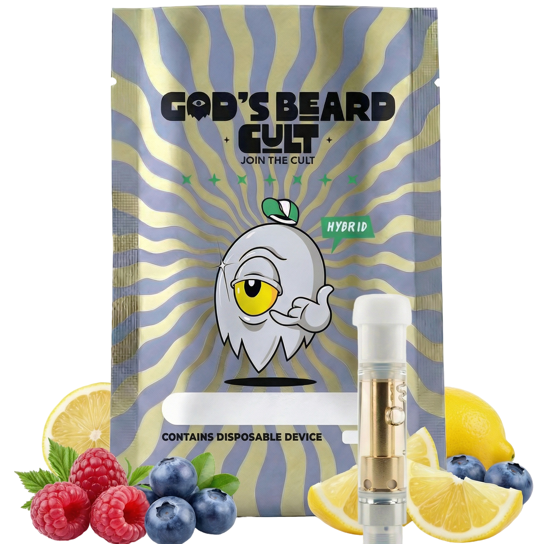 Gods Beard Cult | Cartucho 1mL | HHC + Live Resin + THCP | Pluma de Wax