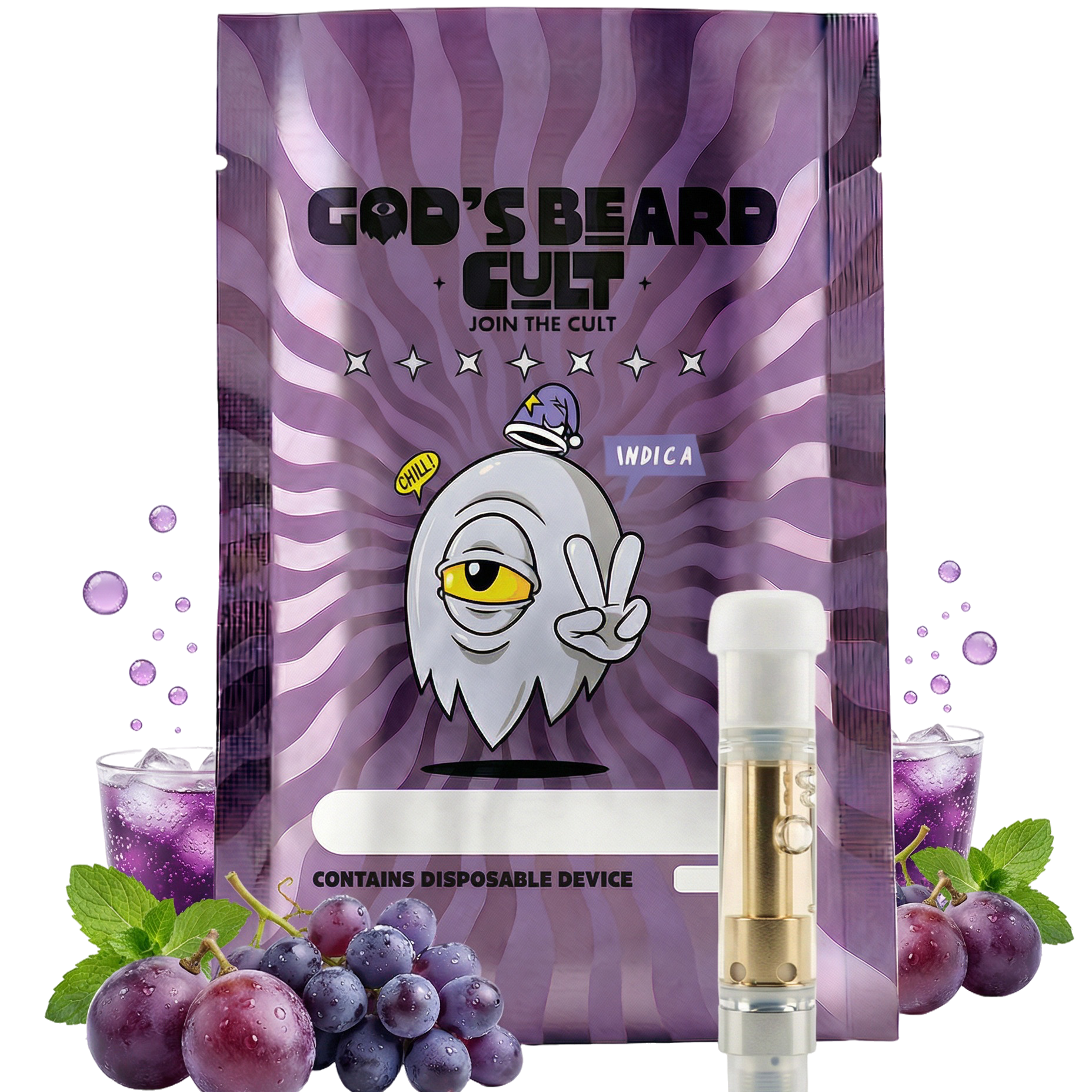 Gods Beard Cult | Cartucho 1mL | HHC + Live Resin + THCP | Pluma de Wax