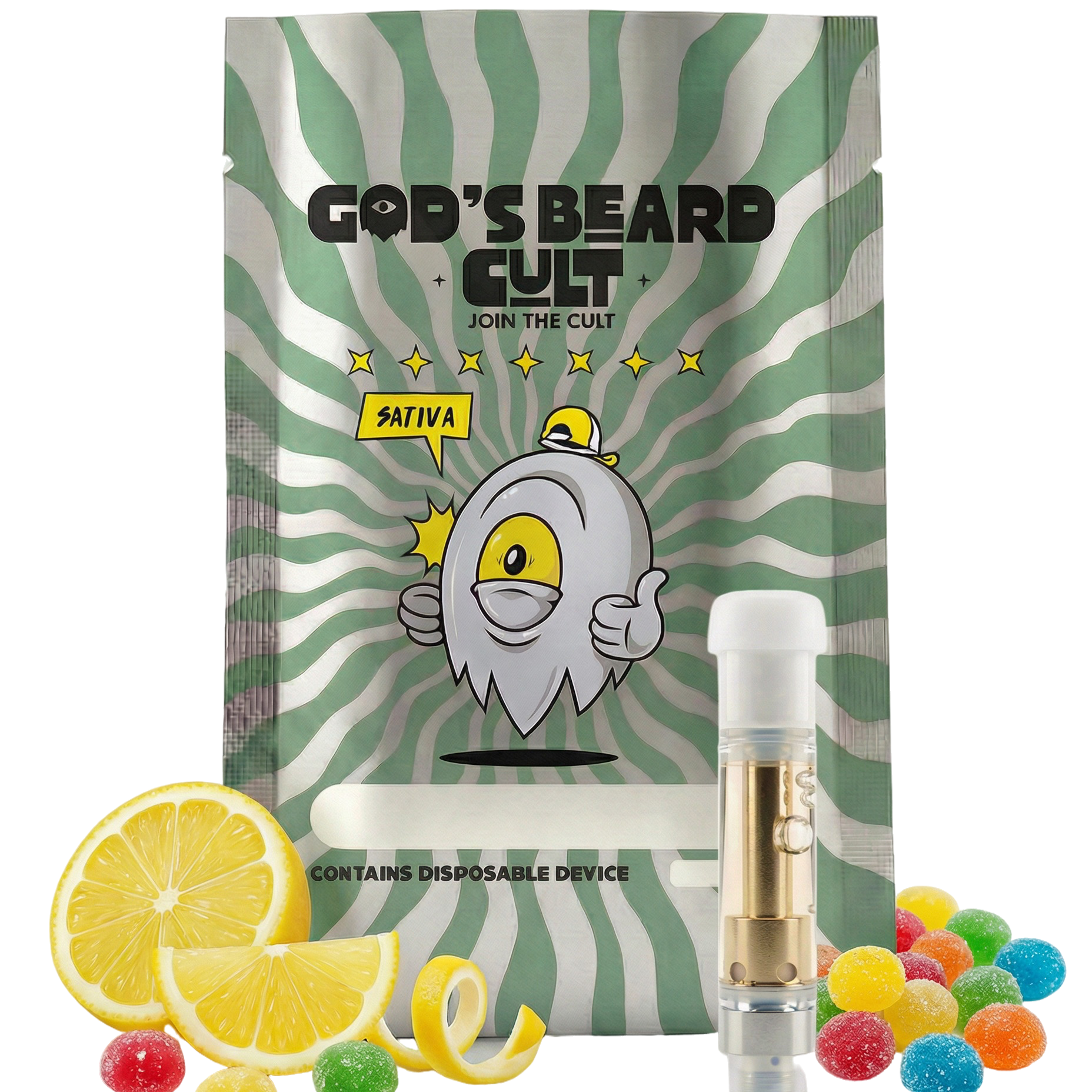 Gods Beard Cult | Cartucho 1mL | HHC + Live Resin + THCP | Pluma de Wax