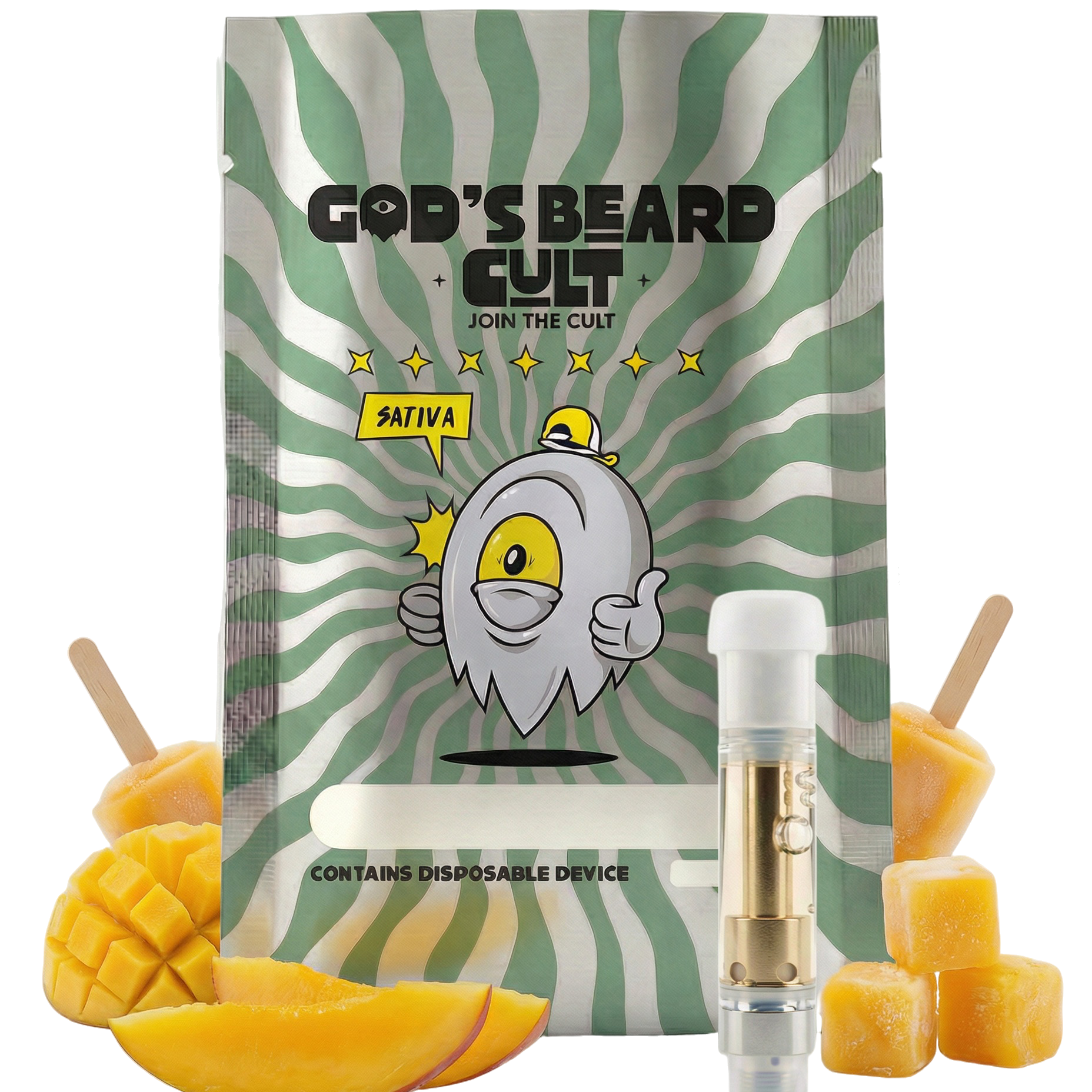 Gods Beard Cult | Cartucho 1mL | HHC + Live Resin + THCP | Pluma de Wax