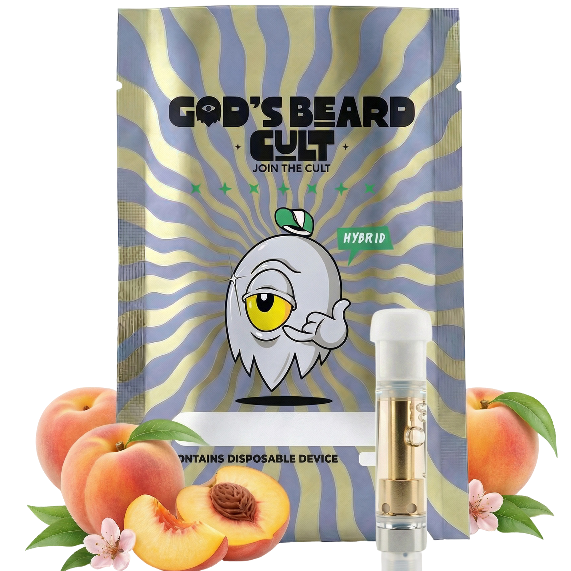 Gods Beard Cult | Cartucho 1mL | HHC + Live Resin + THCP | Pluma de Wax