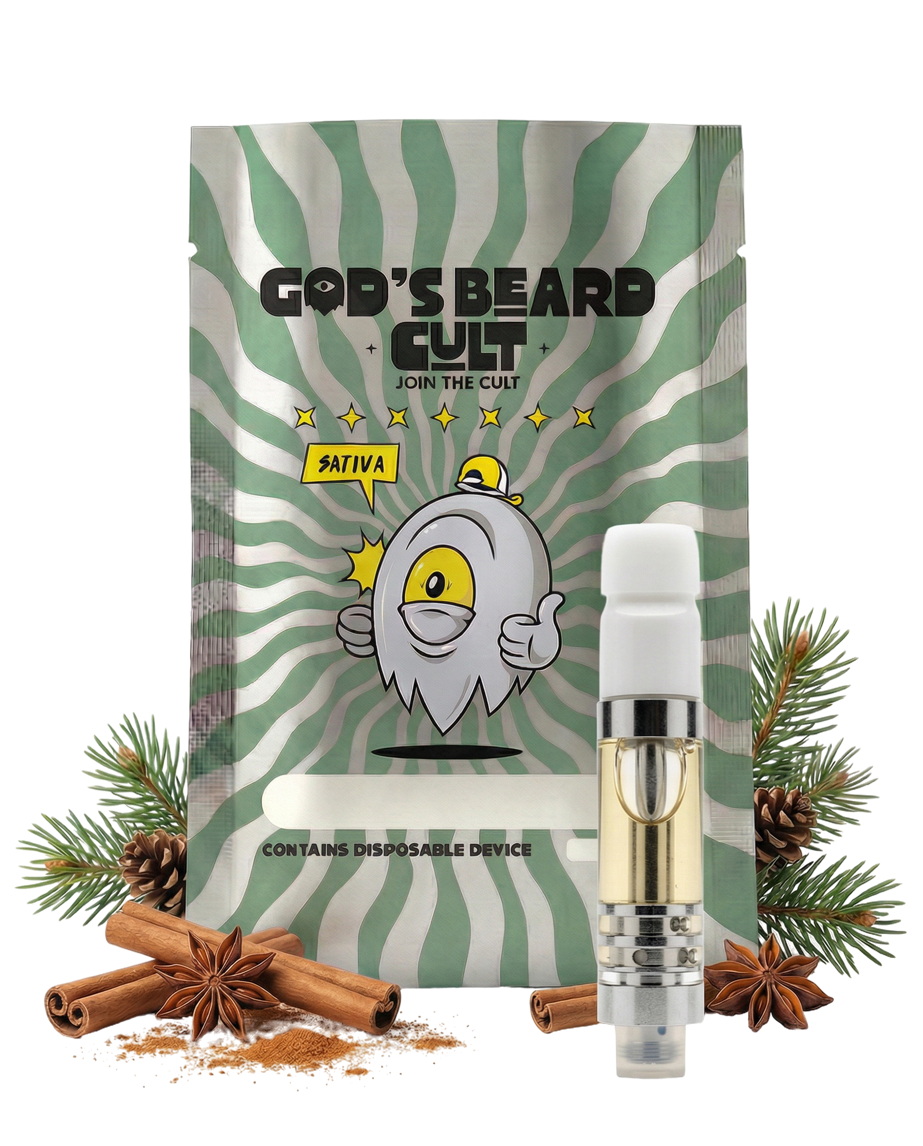 Cart HHC + THCP 2 mL sabor Jack Herer Sativa – Gods Beard Cult México