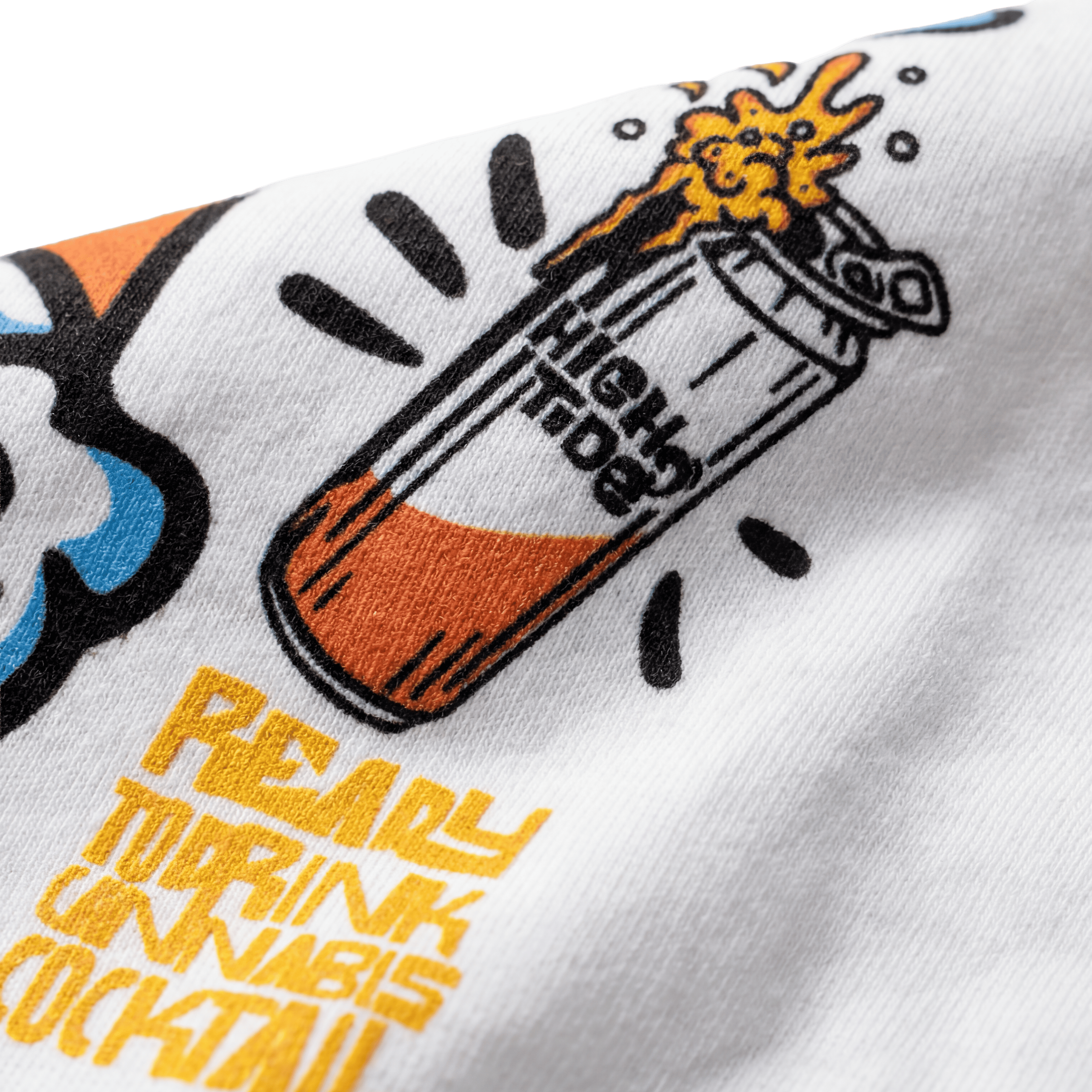 Detalle estampado Surf The High crop top cannabis lifestyle México