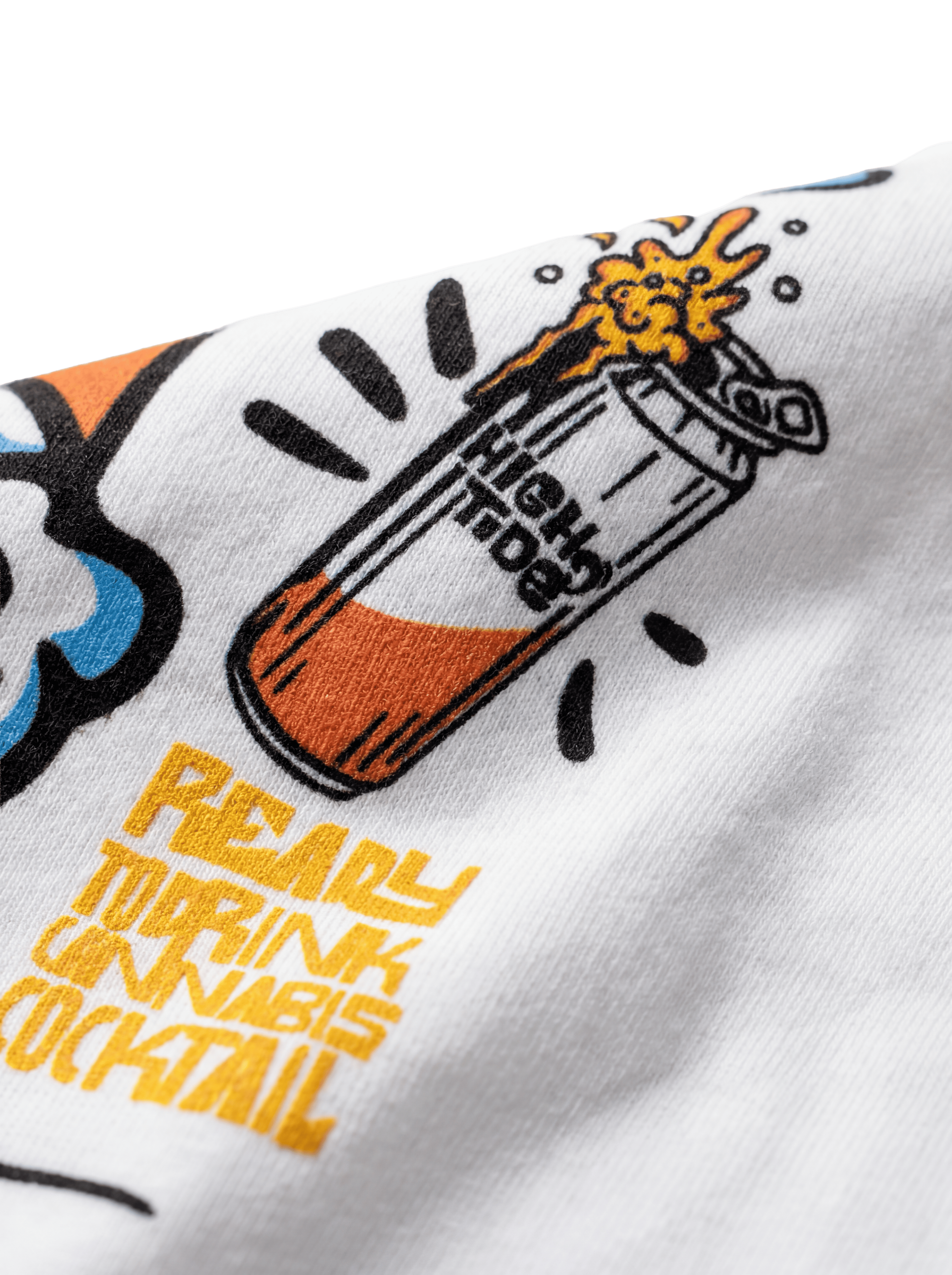Detalle estampado Surf The High crop top cannabis lifestyle México