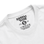 Tee 100% algodón Good Vibes High Tides etiqueta interior talla y material