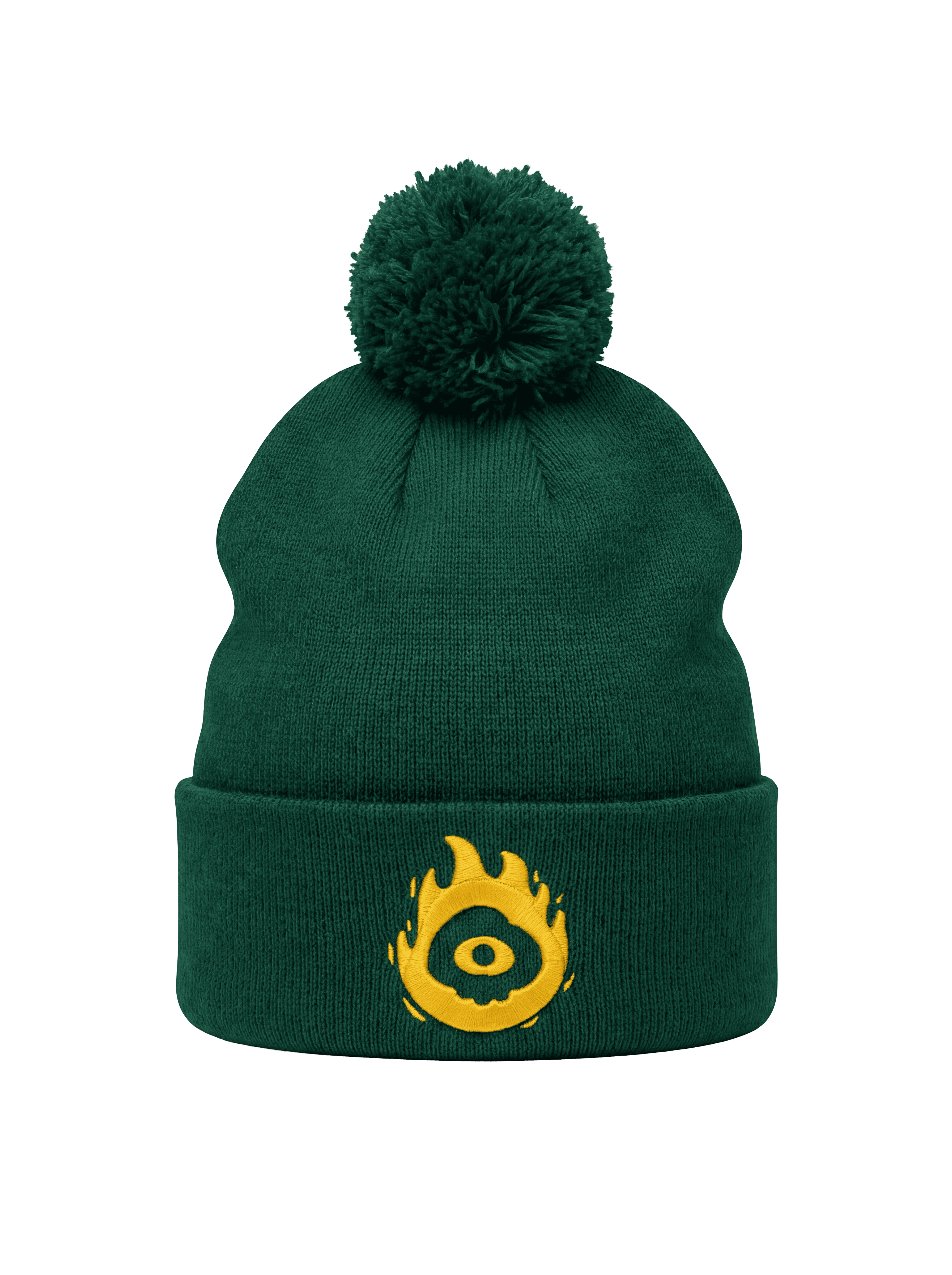 Beanie GBC Fire Gods verde frente lifestyle streetwear México